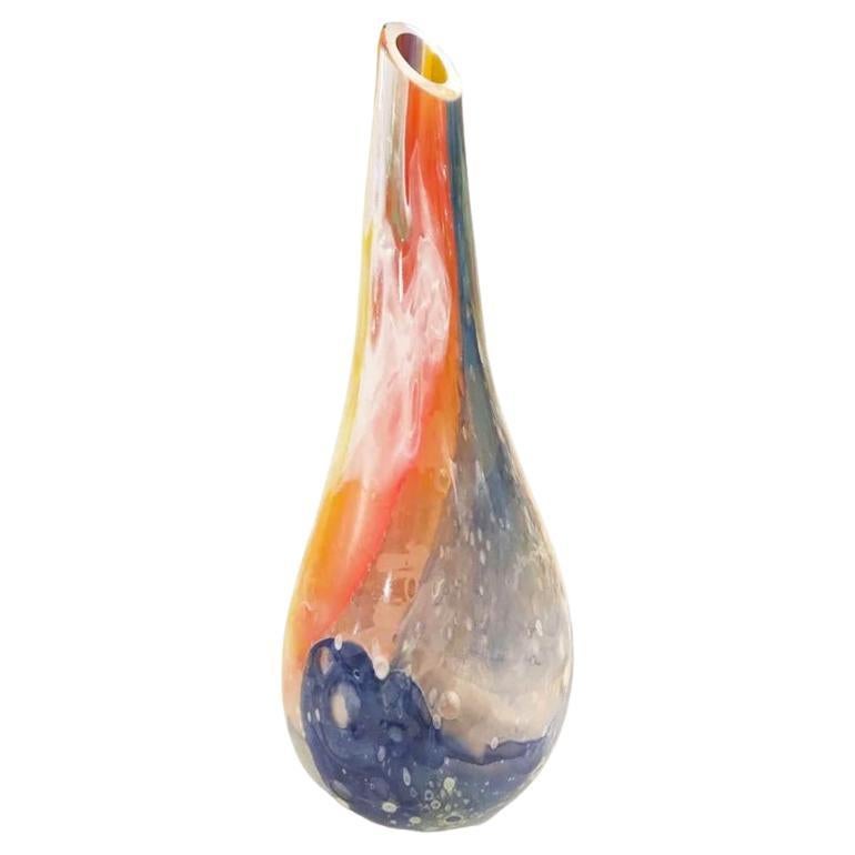 Grande vaso decorativo in vetro di Murano sovrapposto della fine del XX secolo in vendita