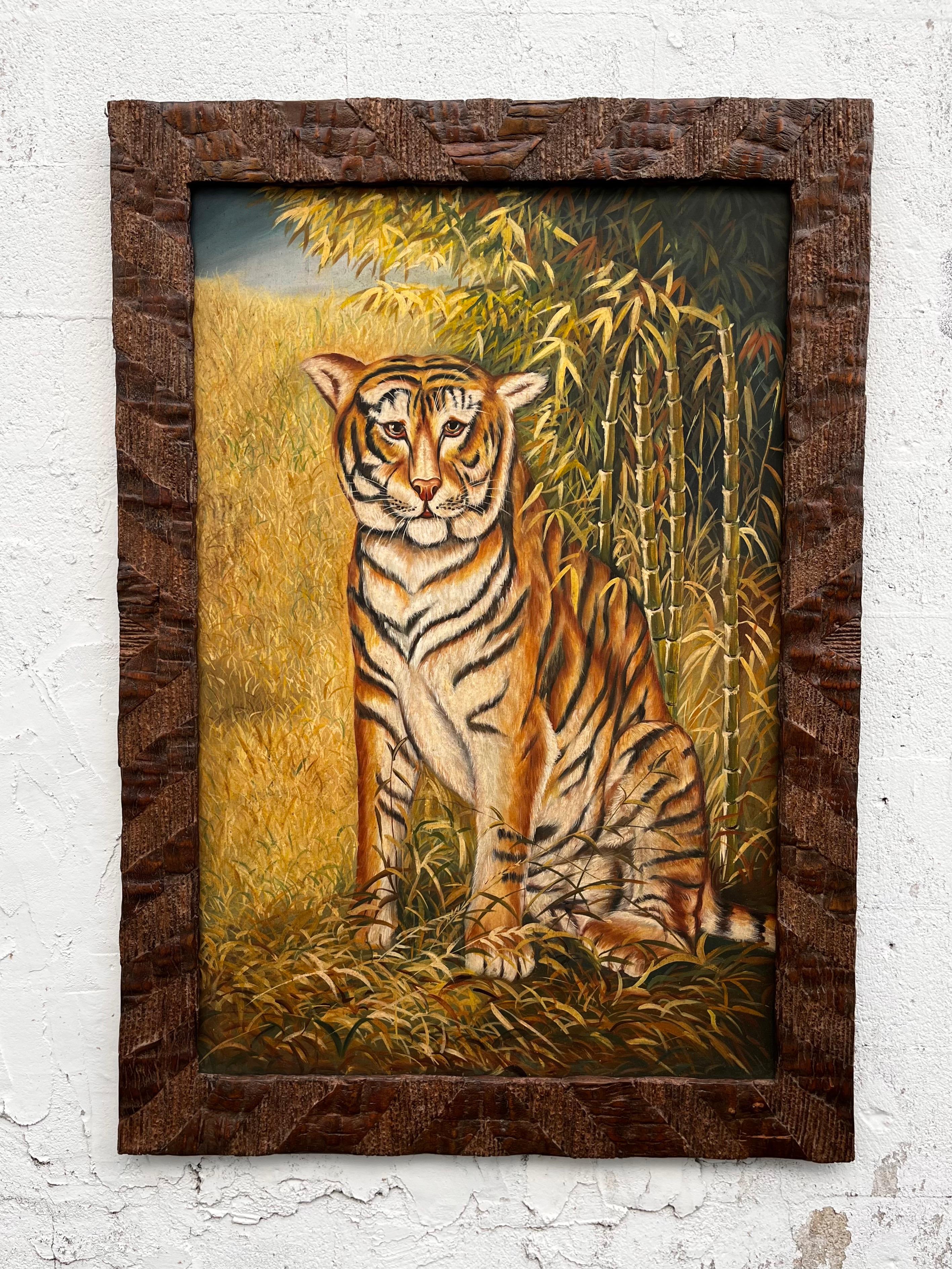 Large Late 20th Century Maitland-Smith Framed Wall Painting For Sale 1