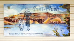 Large Late 20th Century Surreal Environmental Painting