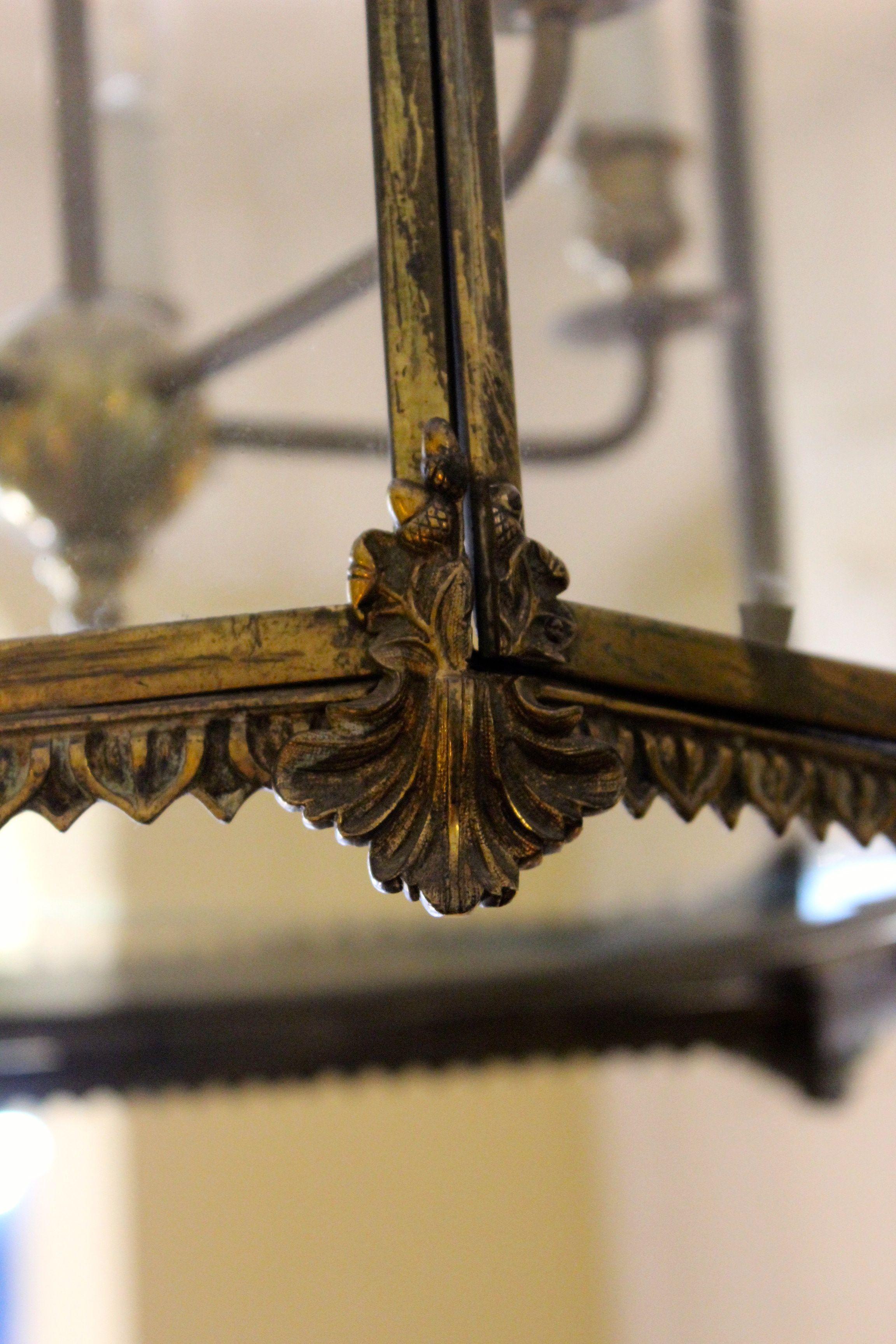Early 19th Century Large Late Georgian Brass Lantern For Sale