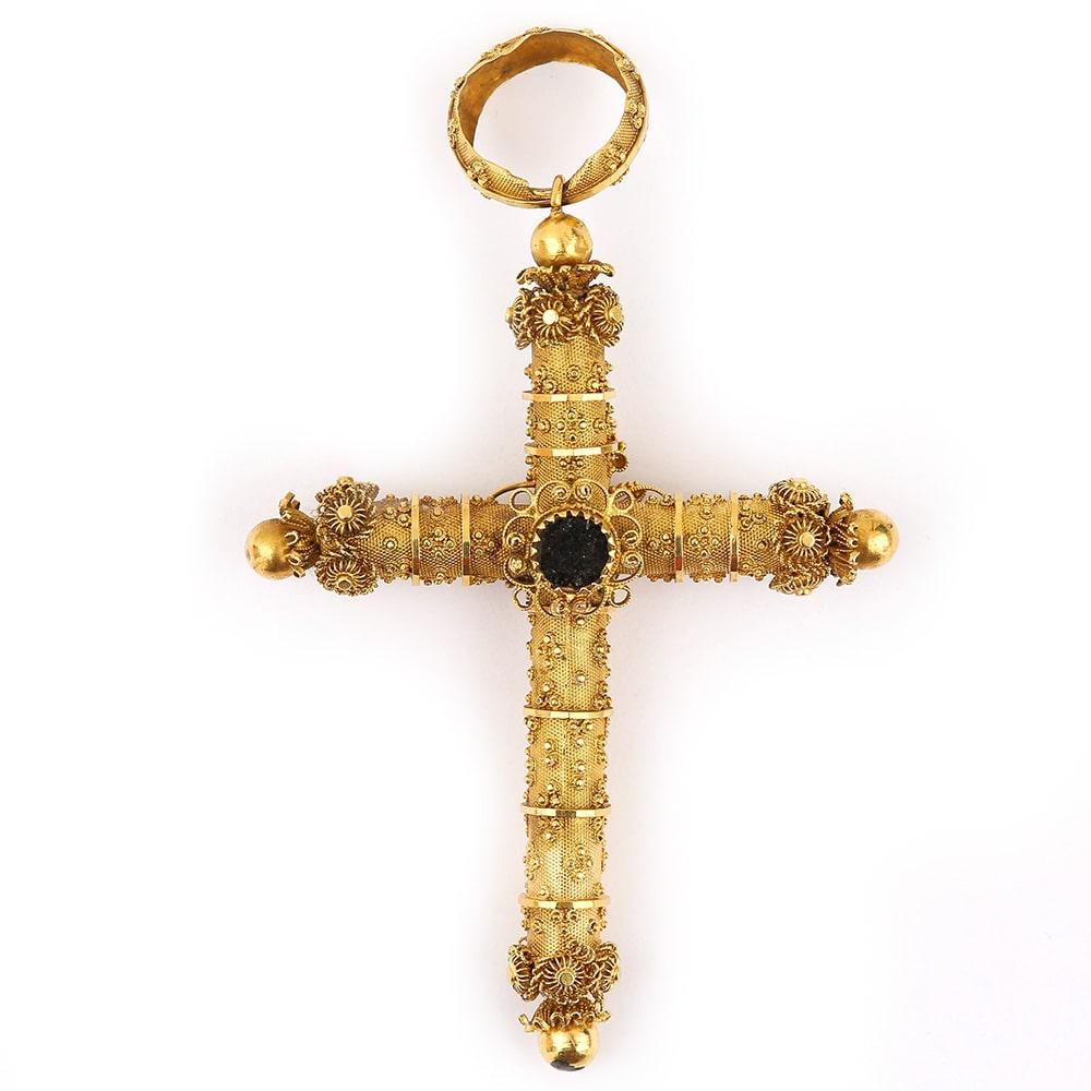 George IV Large Late Georgian Cannetille Butterfly Cross 18k 18ct Yellow Gold, circa 1830