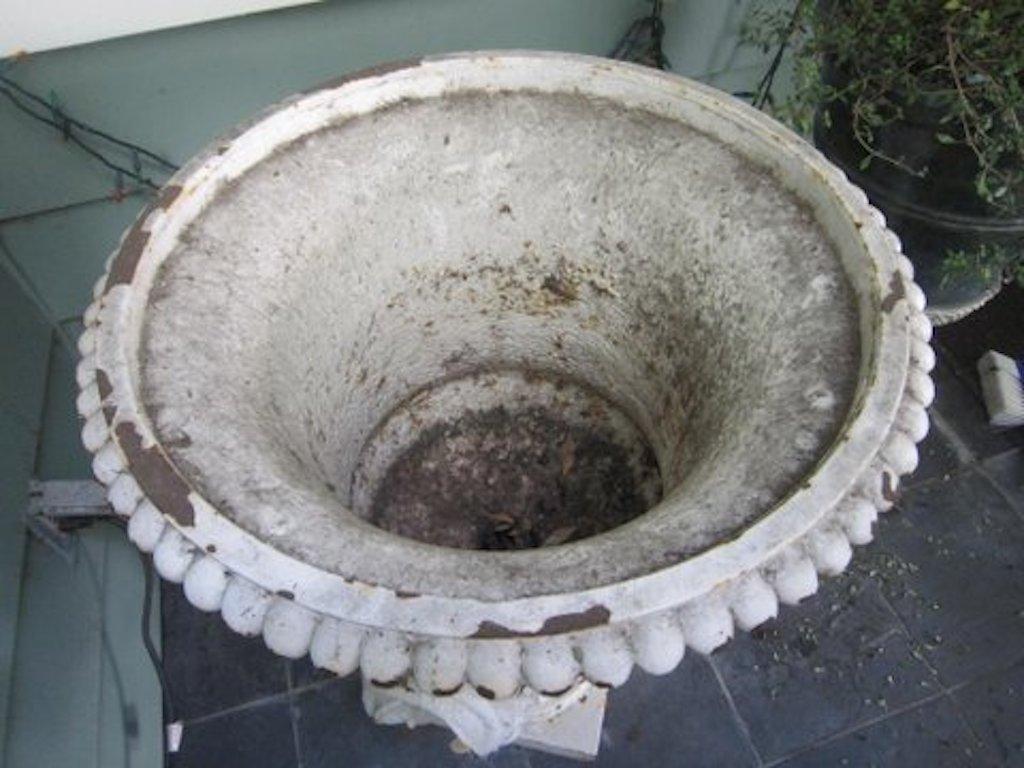 Gran jardinera victoriana tardía de hierro fundido, accesorio de jardín, 