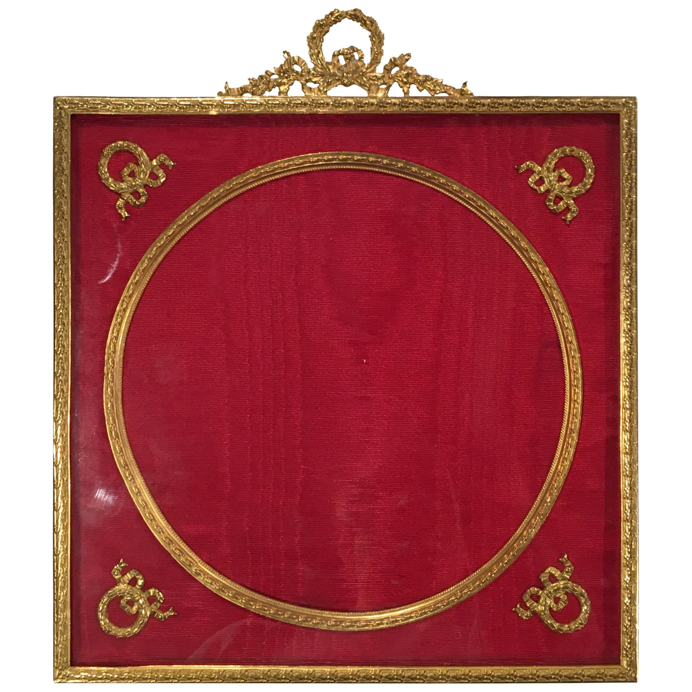 Large Late Victorian Gilt Bronze Photograph Frame For Sale