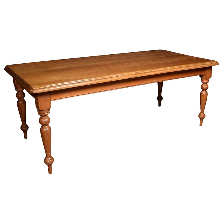 Large Late Victorian Pine Kitchen Table For Sale at 1stDibs