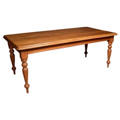 Antique Large Late Victorian Pine Kitchen Table