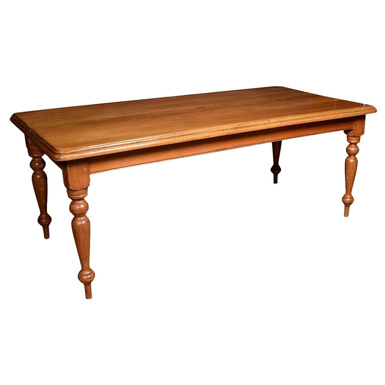 Large Late Victorian Pine Kitchen Table at 1stDibs