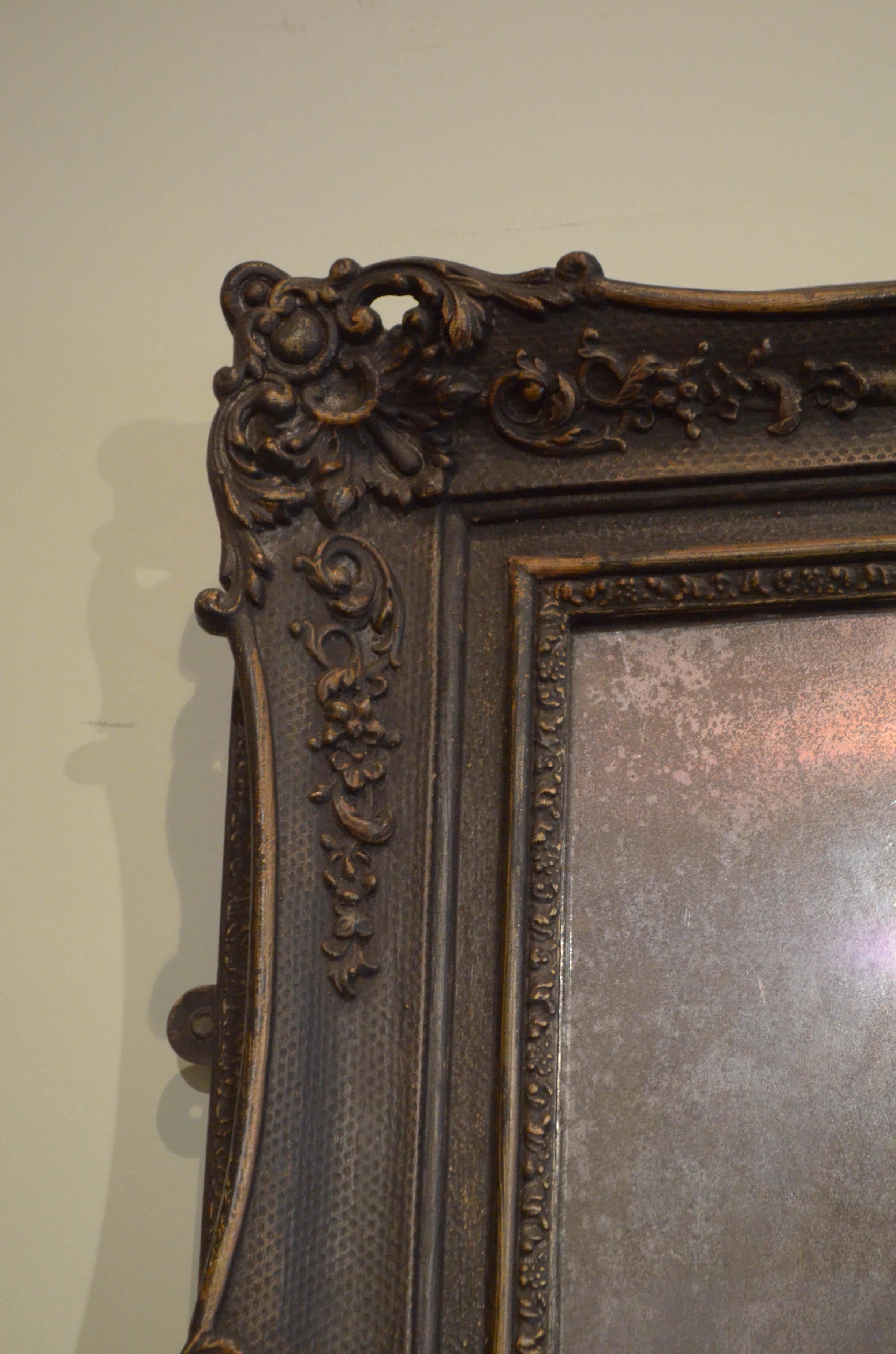 Gesso Large Late 19th Century Full Length Mirror For Sale