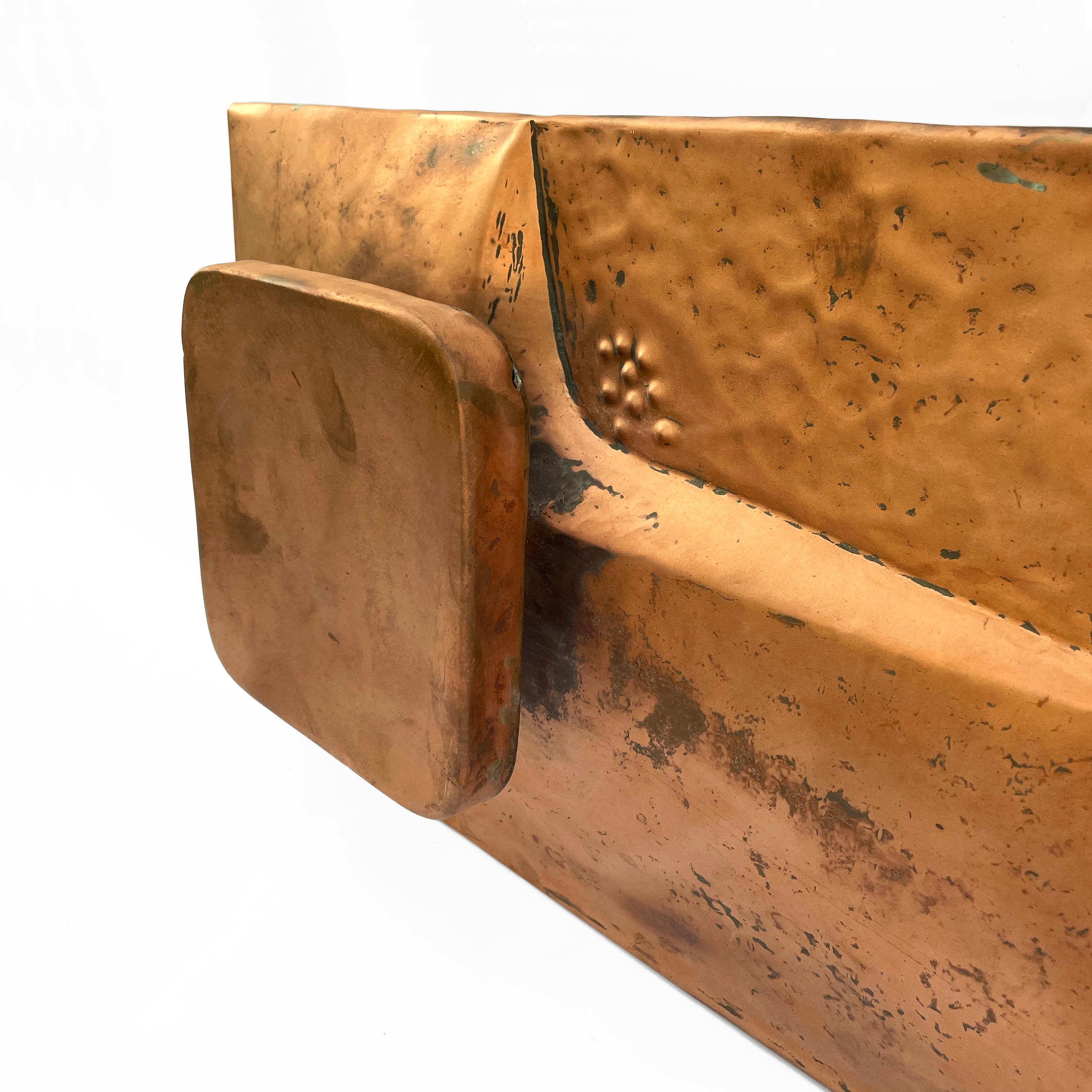 Großer seitlicher brutalistischer Push & Pull-Türgriff aus Kupfer, 1960er Jahre im Angebot 2