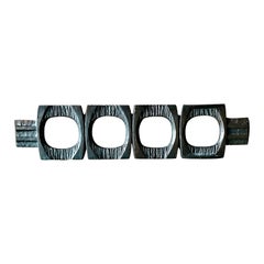 Large Lateral Push Pull Door Handle of Cast Bronze