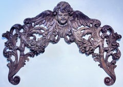 Large Latin American Carved Pine Over Door Sculpture, 19th Century
