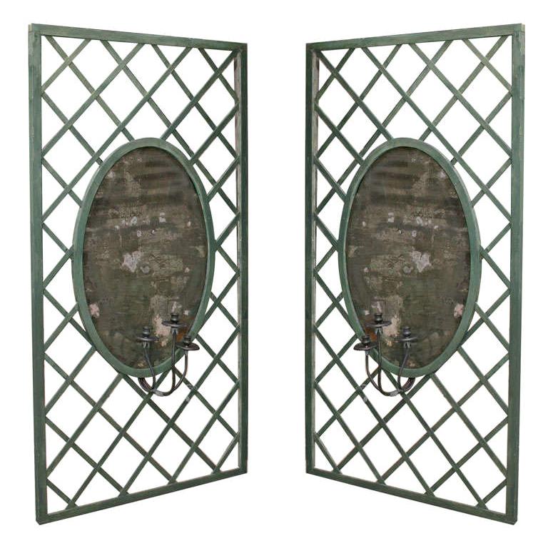 Large Lattice and Mirrored Panels with Sconses