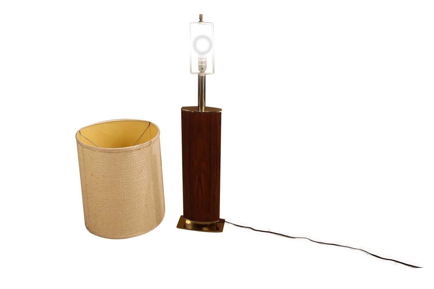 Large Laurel Rosewood Solid Brass Table Lamp For Sale 4