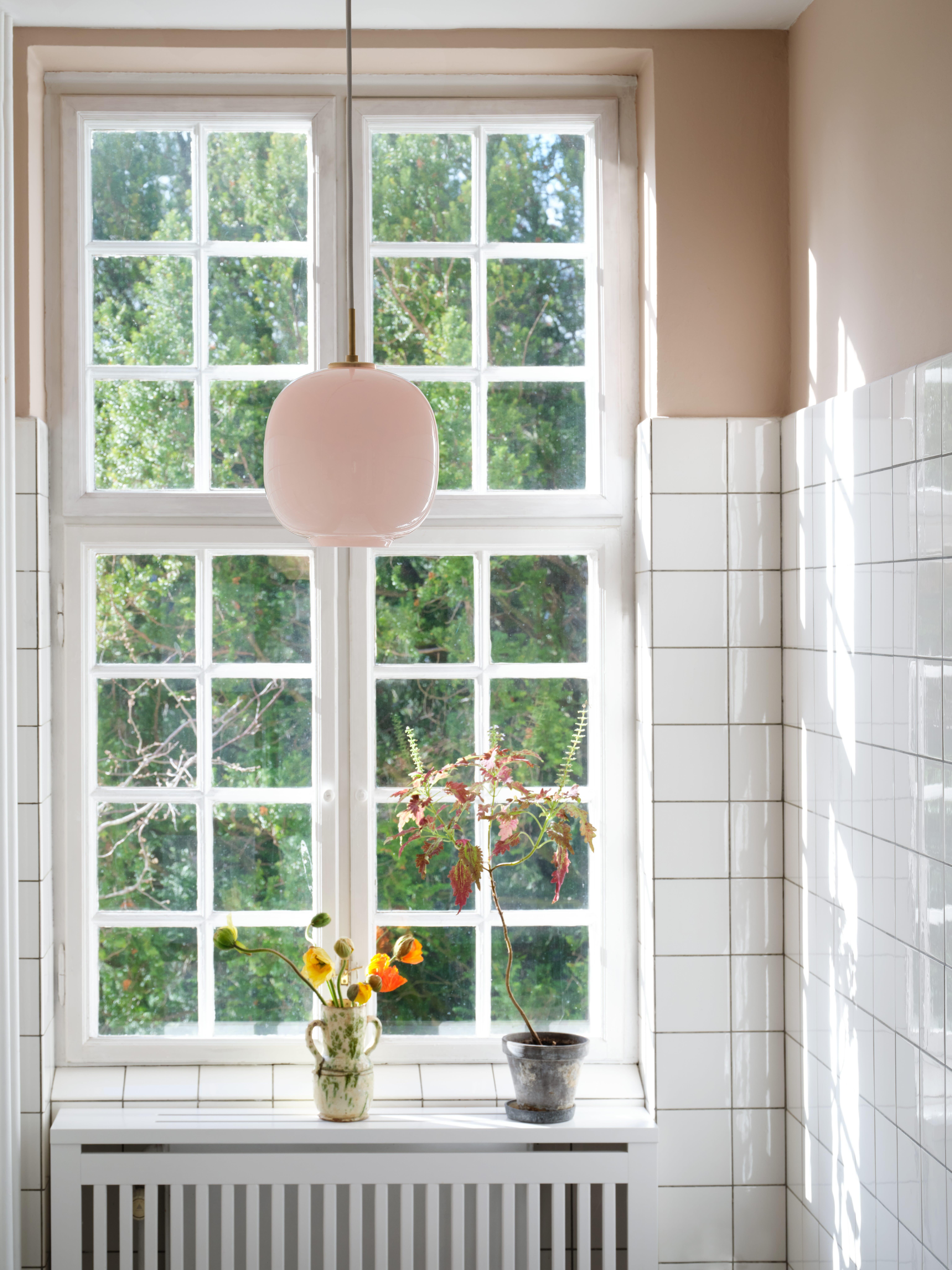 Large Lauritzen VL45 'Radiohus' Pendant in Pale Yellow Glass for Louis Poulsen For Sale 1