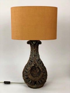Large Lava Ceramic Table Lamp from 1960 with Illuminated Base