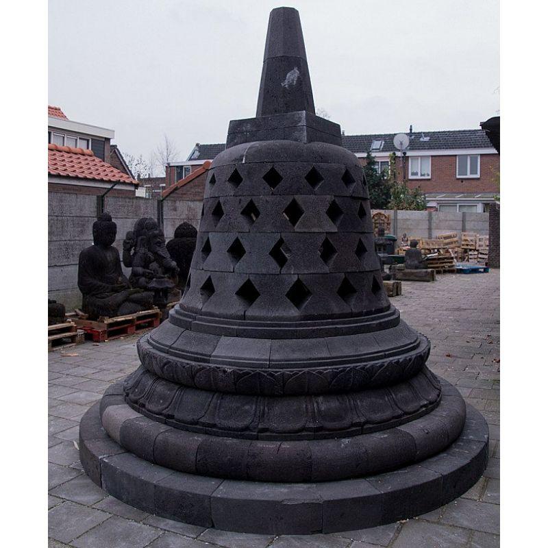 Contemporary Large Lavastone Stupa from Indonesia For Sale