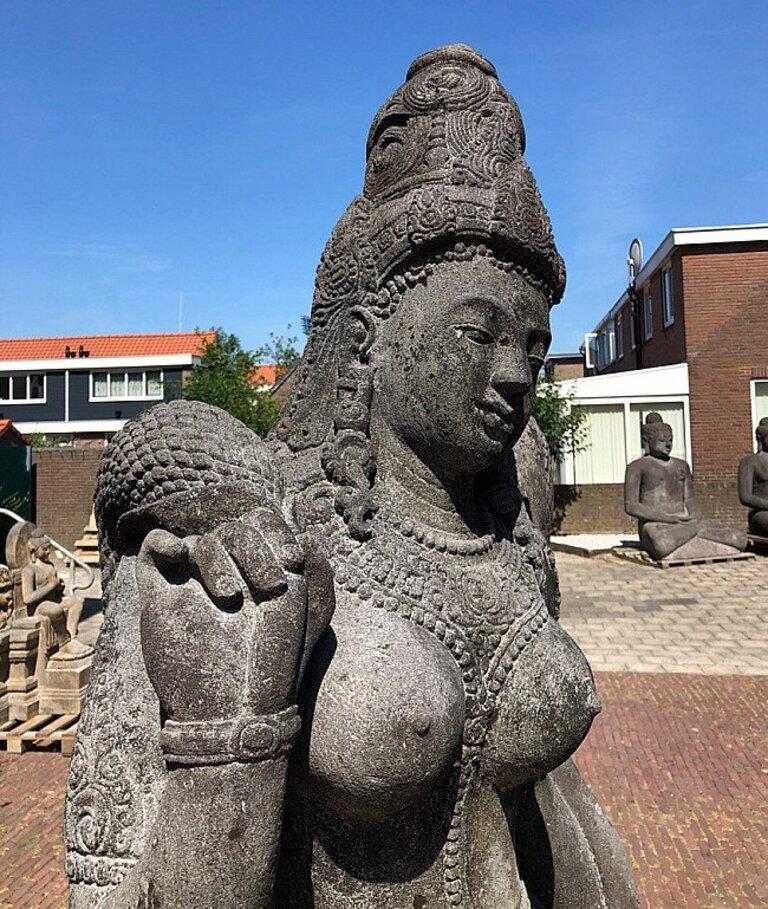 Large Lavastone Tara Statue from Indonesia Original Buddhas For Sale 7