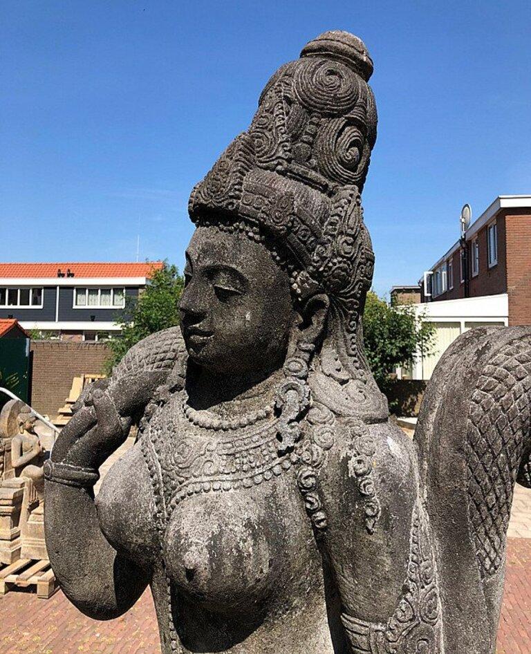 Large Lavastone Tara Statue from Indonesia Original Buddhas For Sale 9