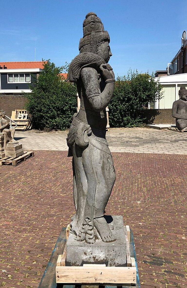 Large Lavastone Tara Statue from Indonesia Original Buddhas In Good Condition For Sale In DEVENTER, NL