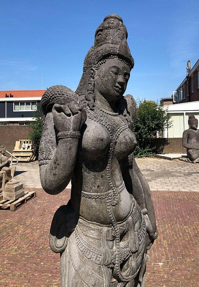 Large Lavastone Tara Statue from Indonesia Original Buddhas For Sale 1