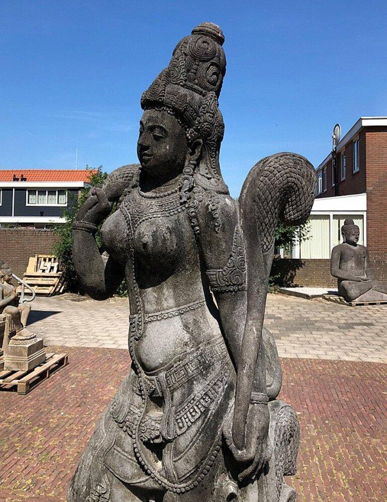 Large Lavastone Tara Statue from Indonesia Original Buddhas For Sale 3