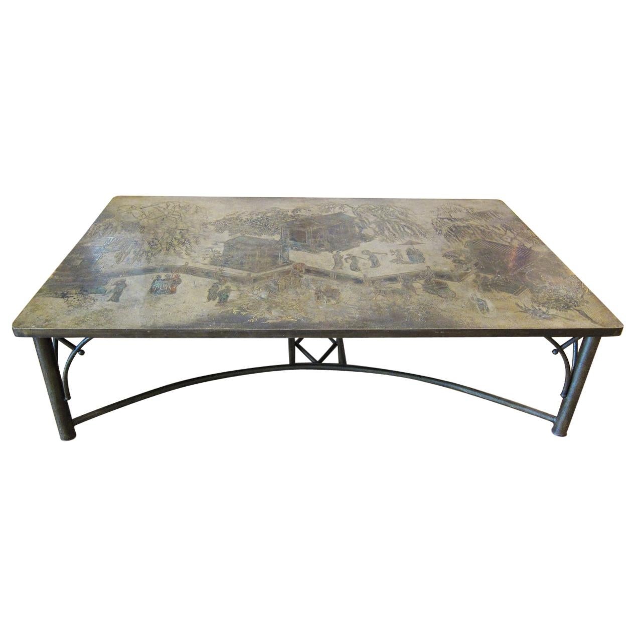 Large LaVerne Chinoiserie Coffee Table, USA, 1970