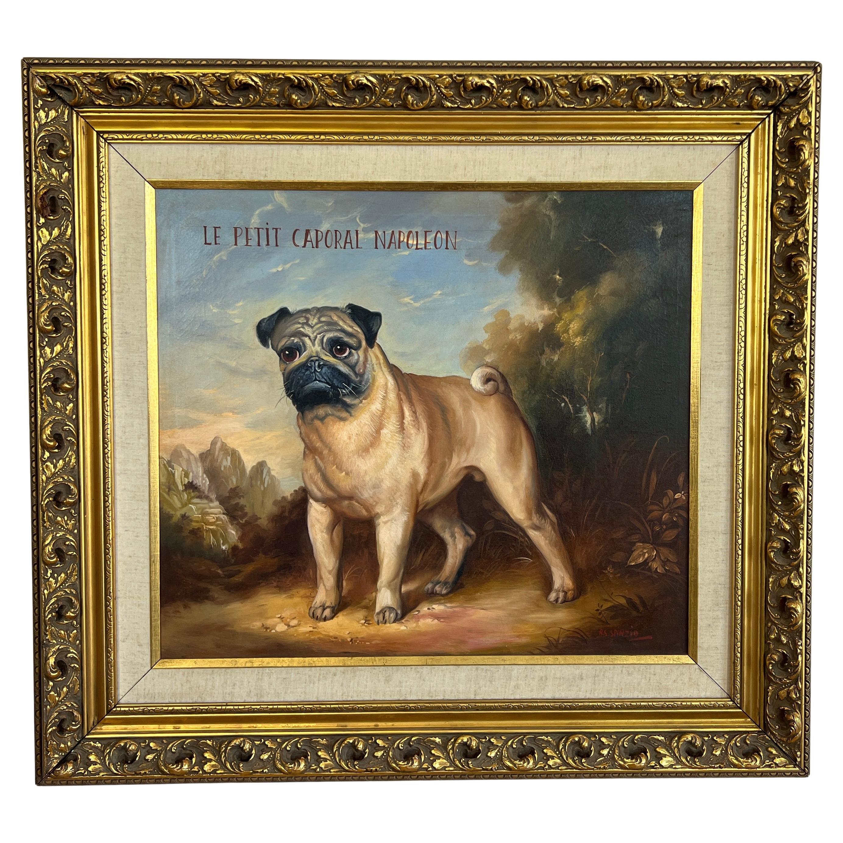 Large “Le Petit Corporal Napoleon" Painting by A. S. Spinzio circa early 1900s For Sale