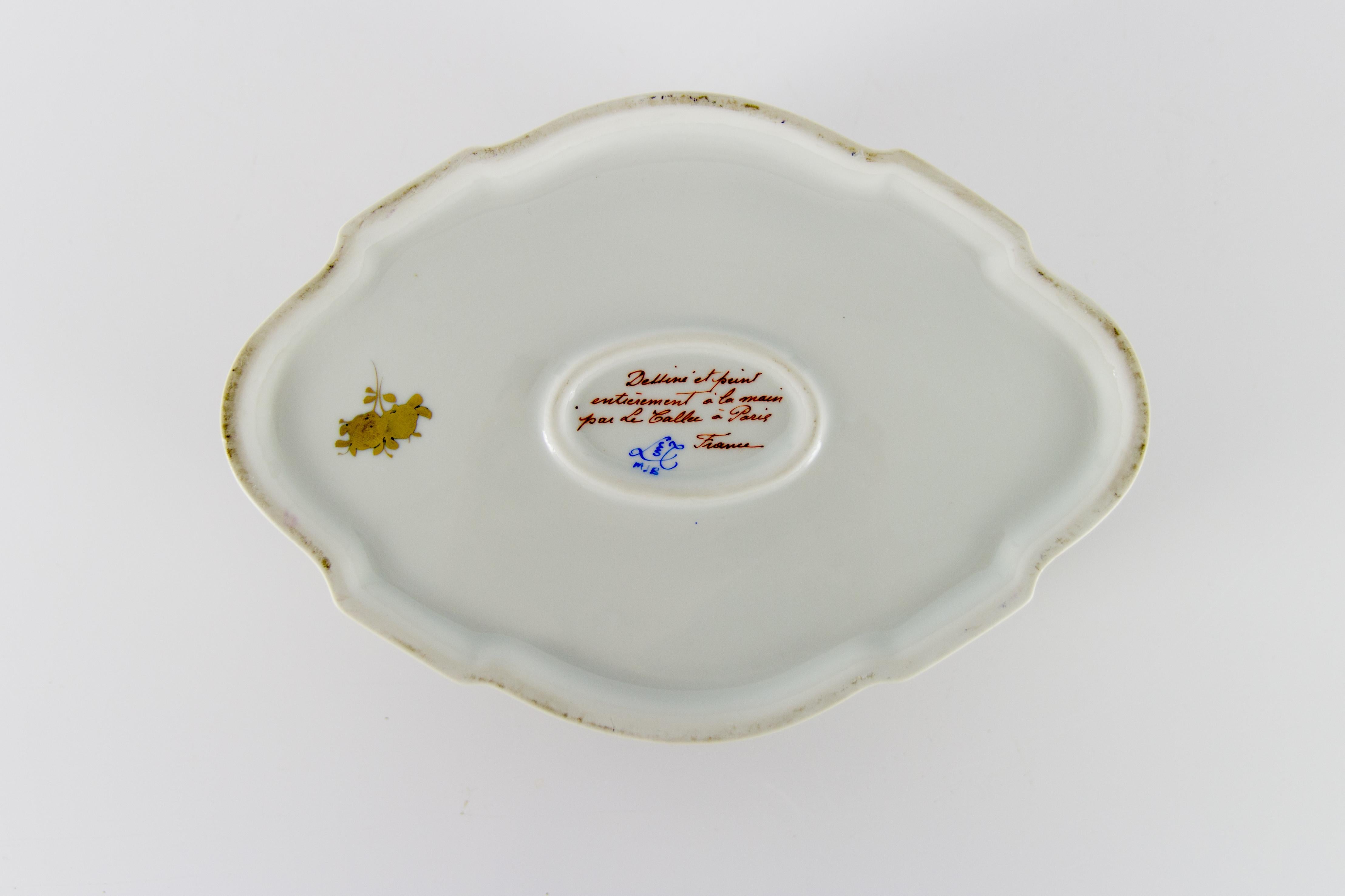 Grande boîte à bijoux ou à bibelots Le Tallec Paris en porcelaine peinte à la main:: 1973 11