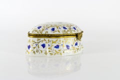 Large Le Tallec Paris Porcelain Hand Painted Trinket or Jewelry Box, 1973