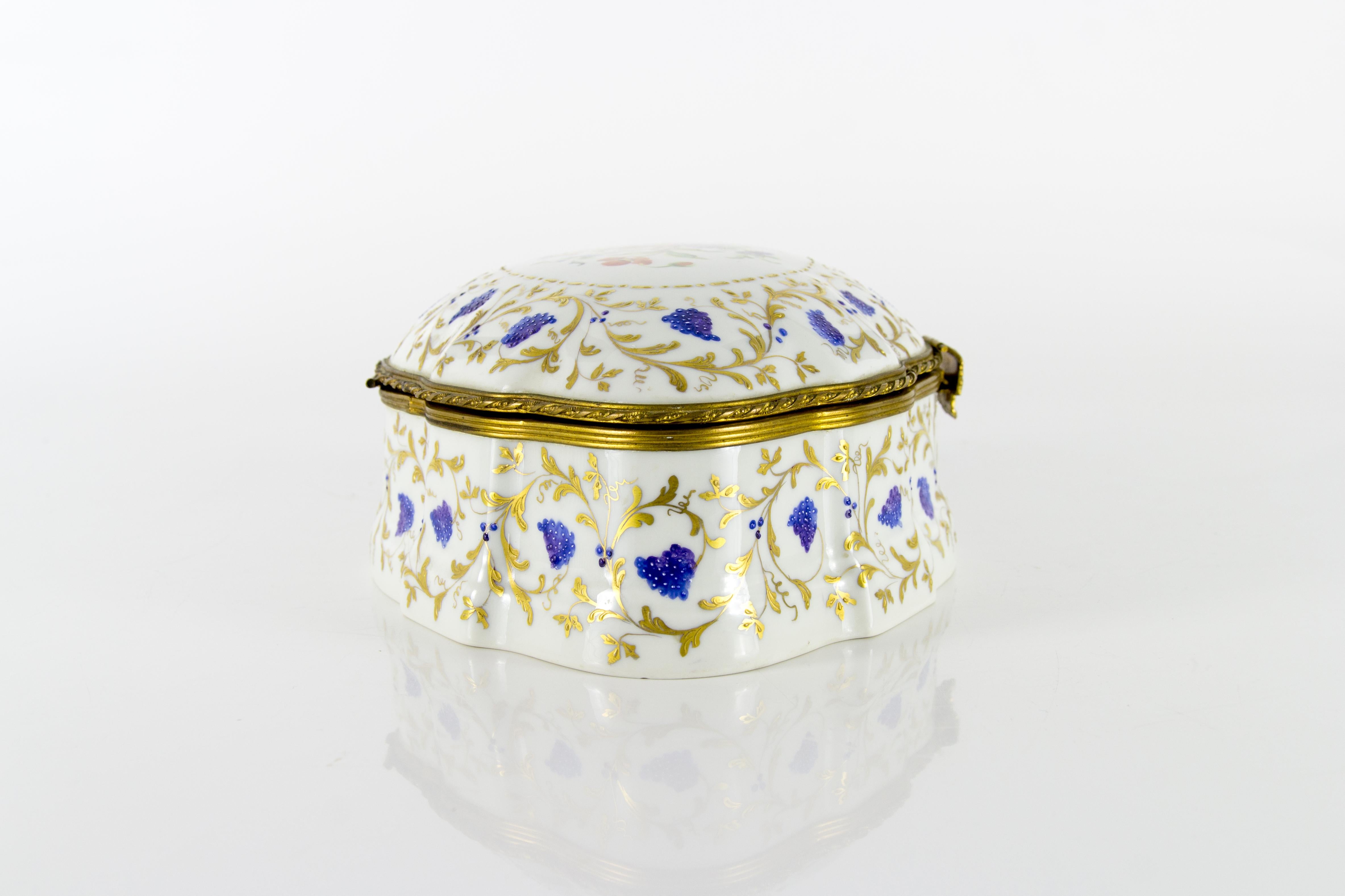 Large Le Tallec Paris Porcelain Hand Painted Trinket or Jewelry Box ...