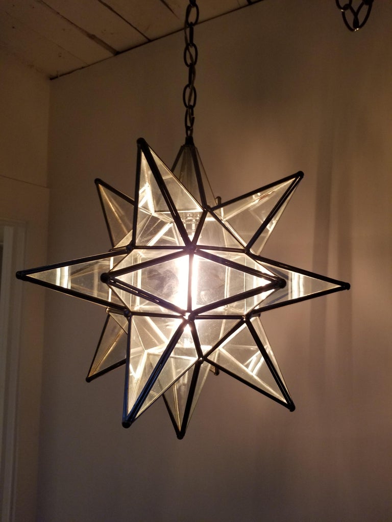 Large Leaded Glass Moravian Star Lighting Fixture at 1stDibs vintage