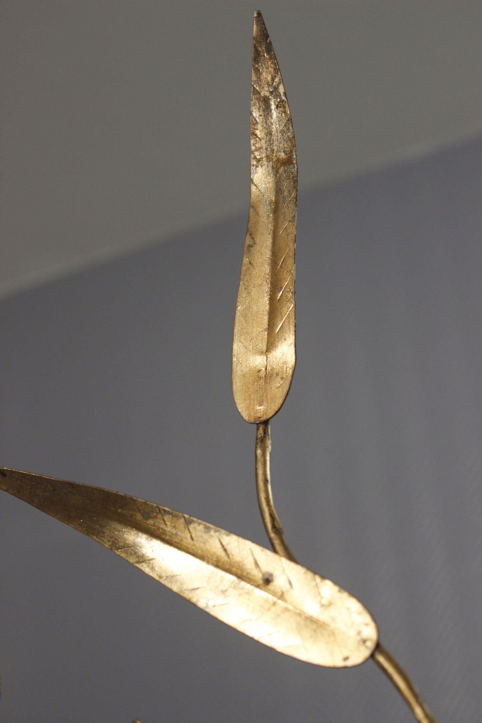 Großer Wandleuchter aus vergoldetem Metall, Ferro Art 1970er im Angebot 4