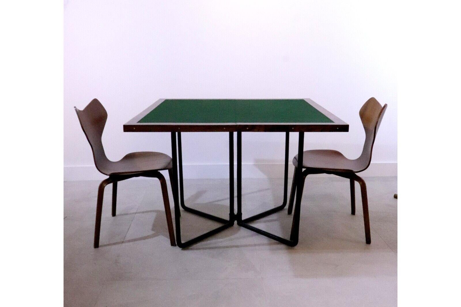 Large Leather and Walnut Reversible Games Table For Sale 9