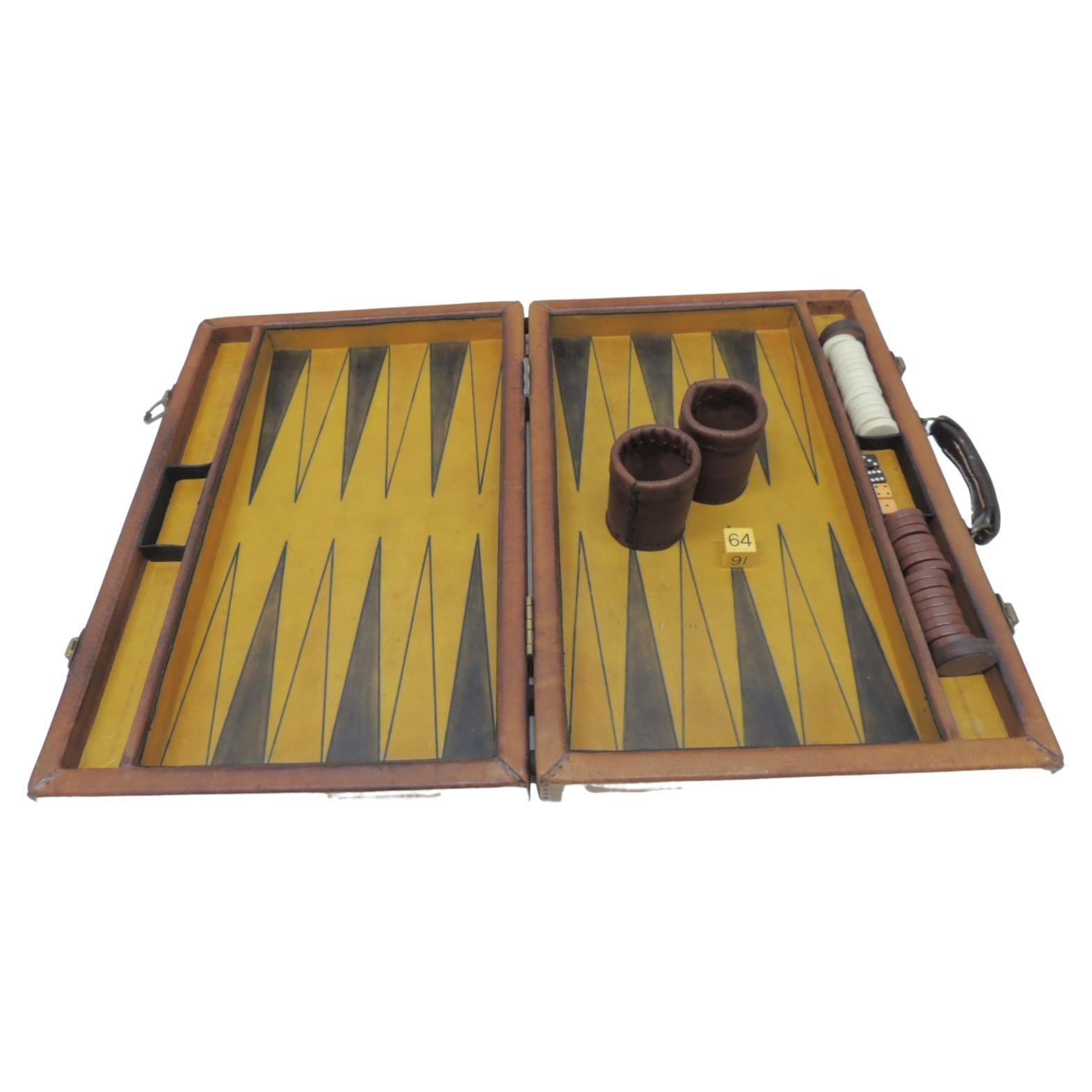Leather Backgammon Set For Sale at 1stDibs