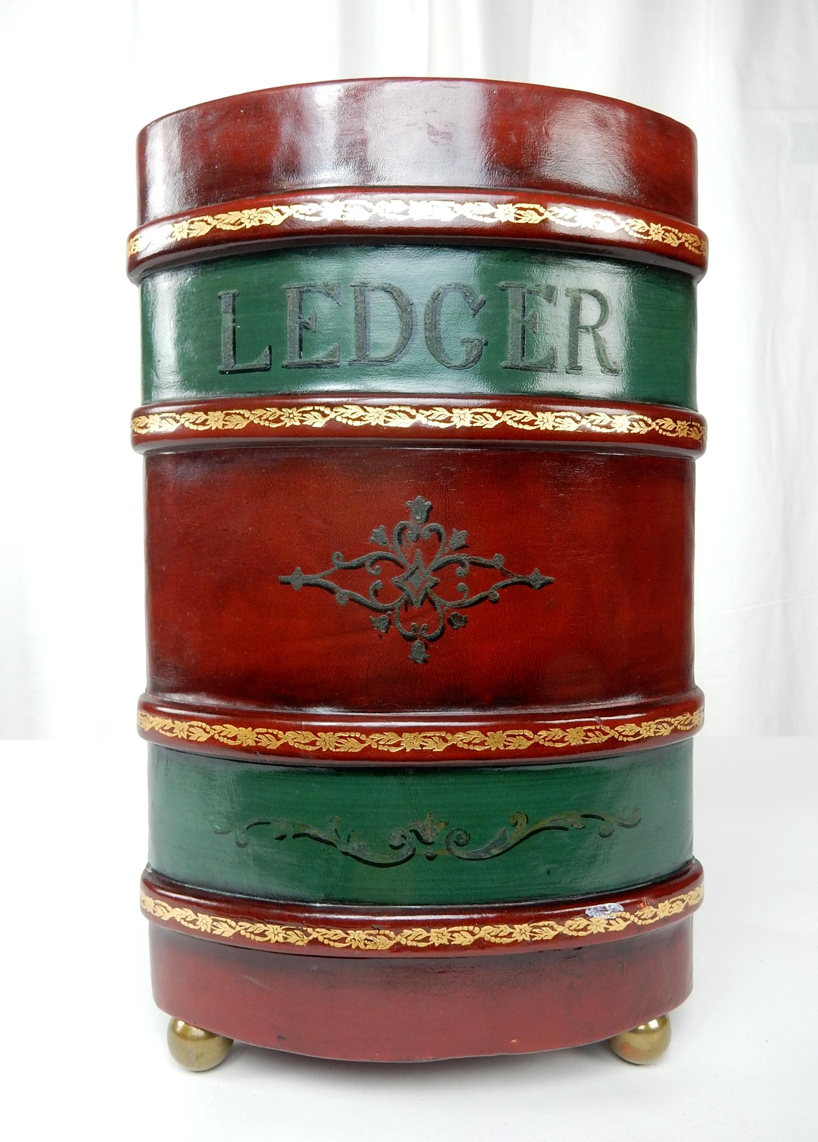 Federale Porta riviste Ledger rilegato in pelle Italiano, anni '50 in vendita