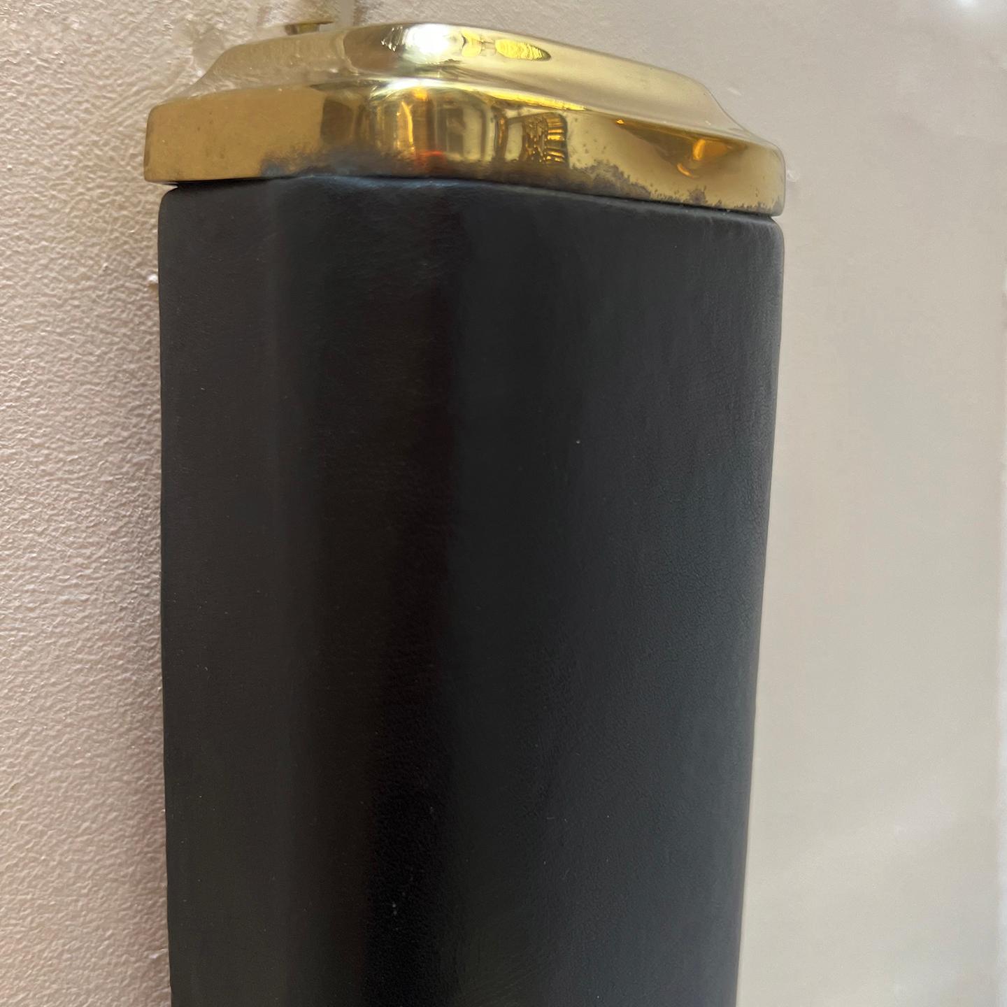 Large Leather Bound Sconces In Good Condition For Sale In New York, NY