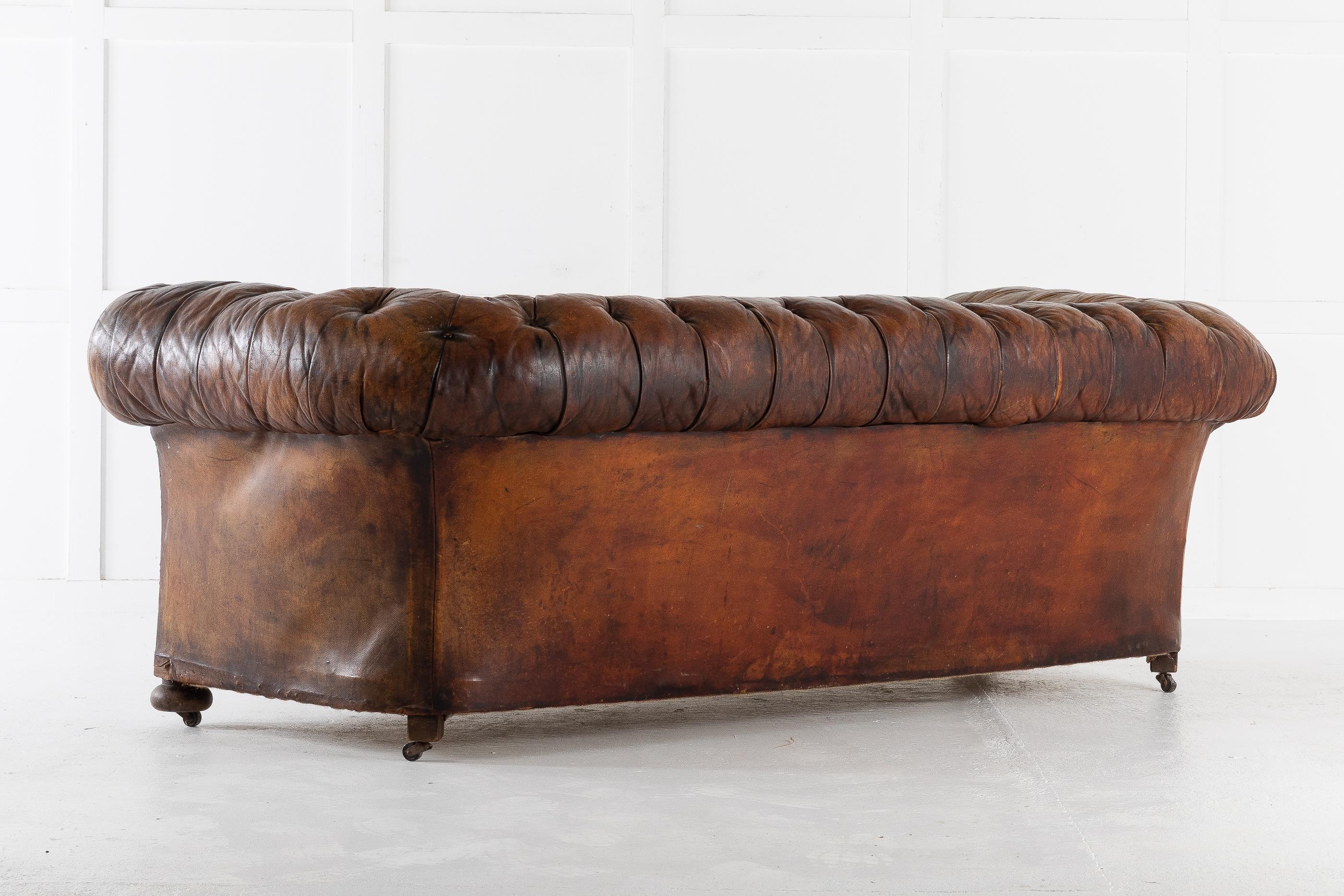 Large Leather Chesterfield, circa 1900 2