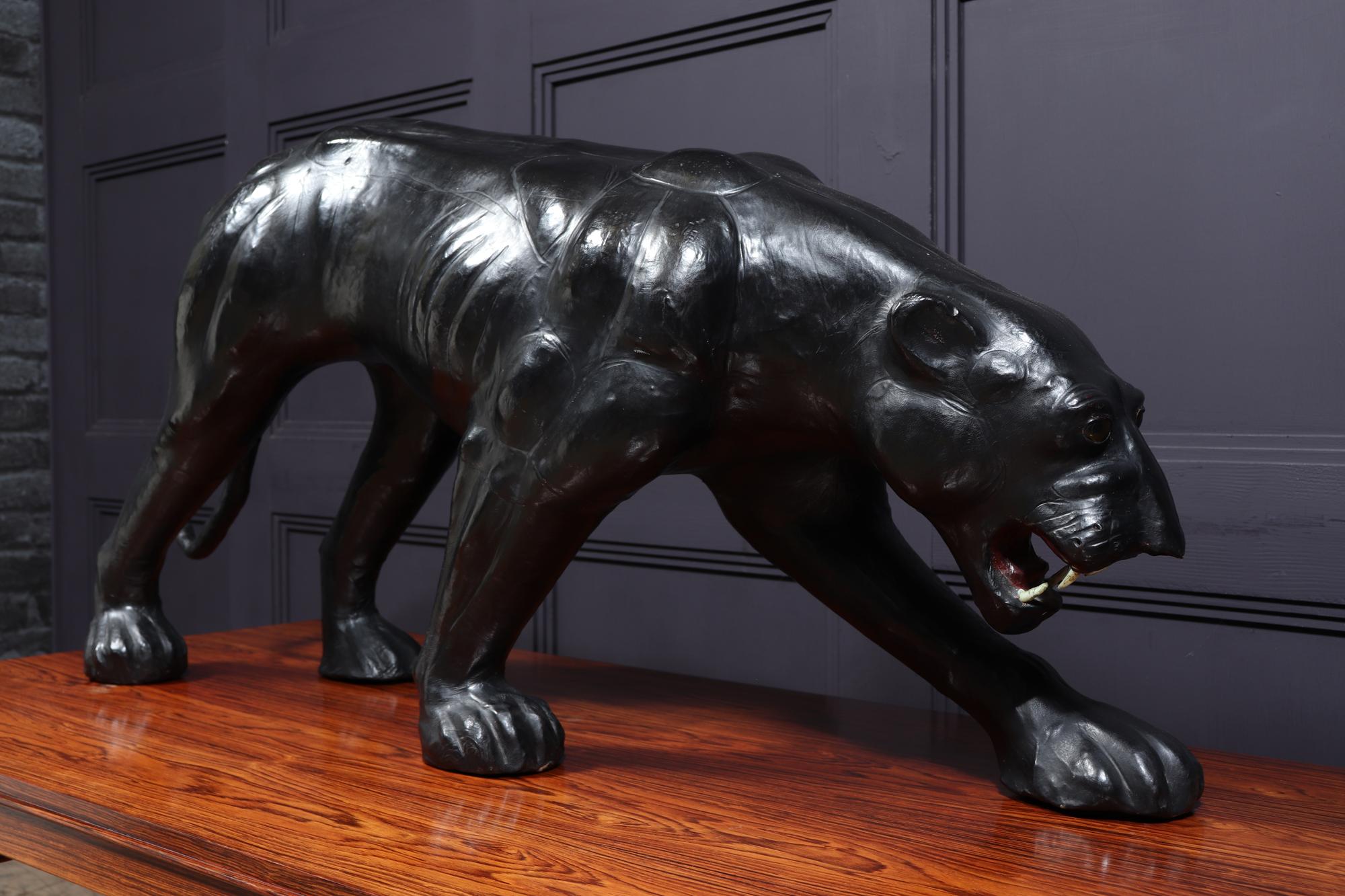 Large Leather Clad Panther Sculpture For Sale 6