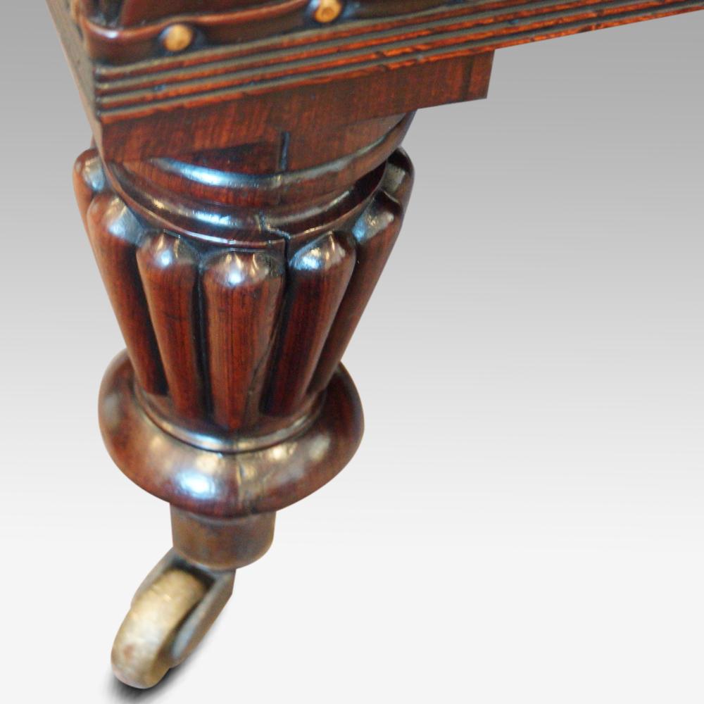 English Large Leather Coffee Table Stool on William IV Legs