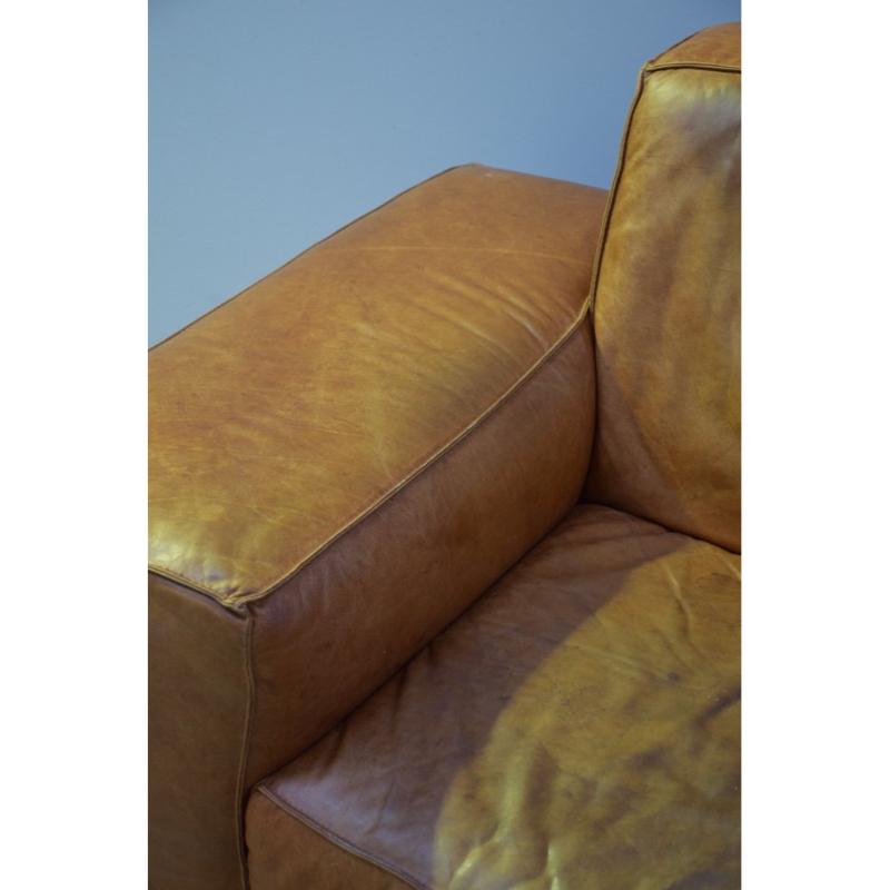 Large Leather Corner Sofa, 1980s For Sale 5