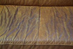 Large Leather Corner Sofa, 1980s