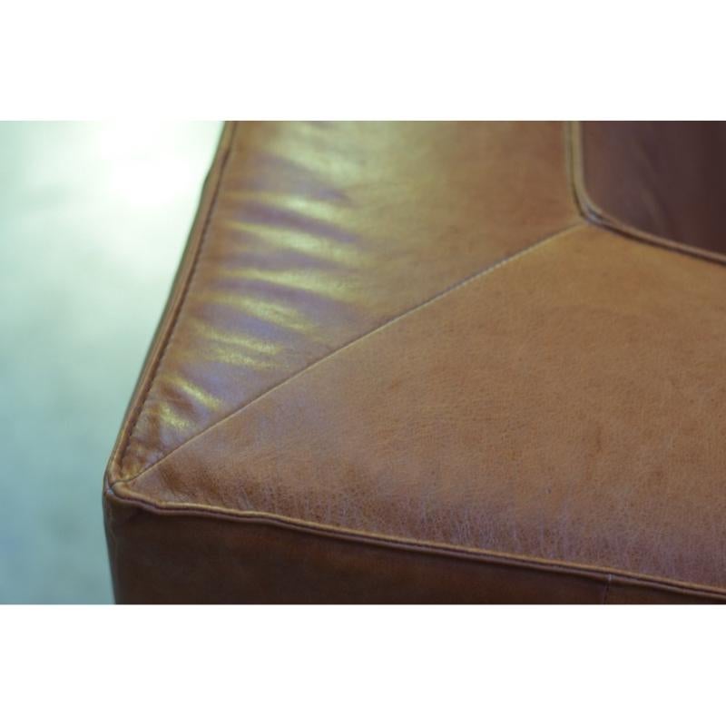 20th Century Large Leather Corner Sofa, 1980s For Sale
