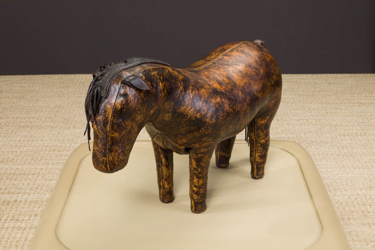 Large Leather Donkey Footstool by Dimitri Omersa for Abercrombie & Fitch, 1970s For Sale 4