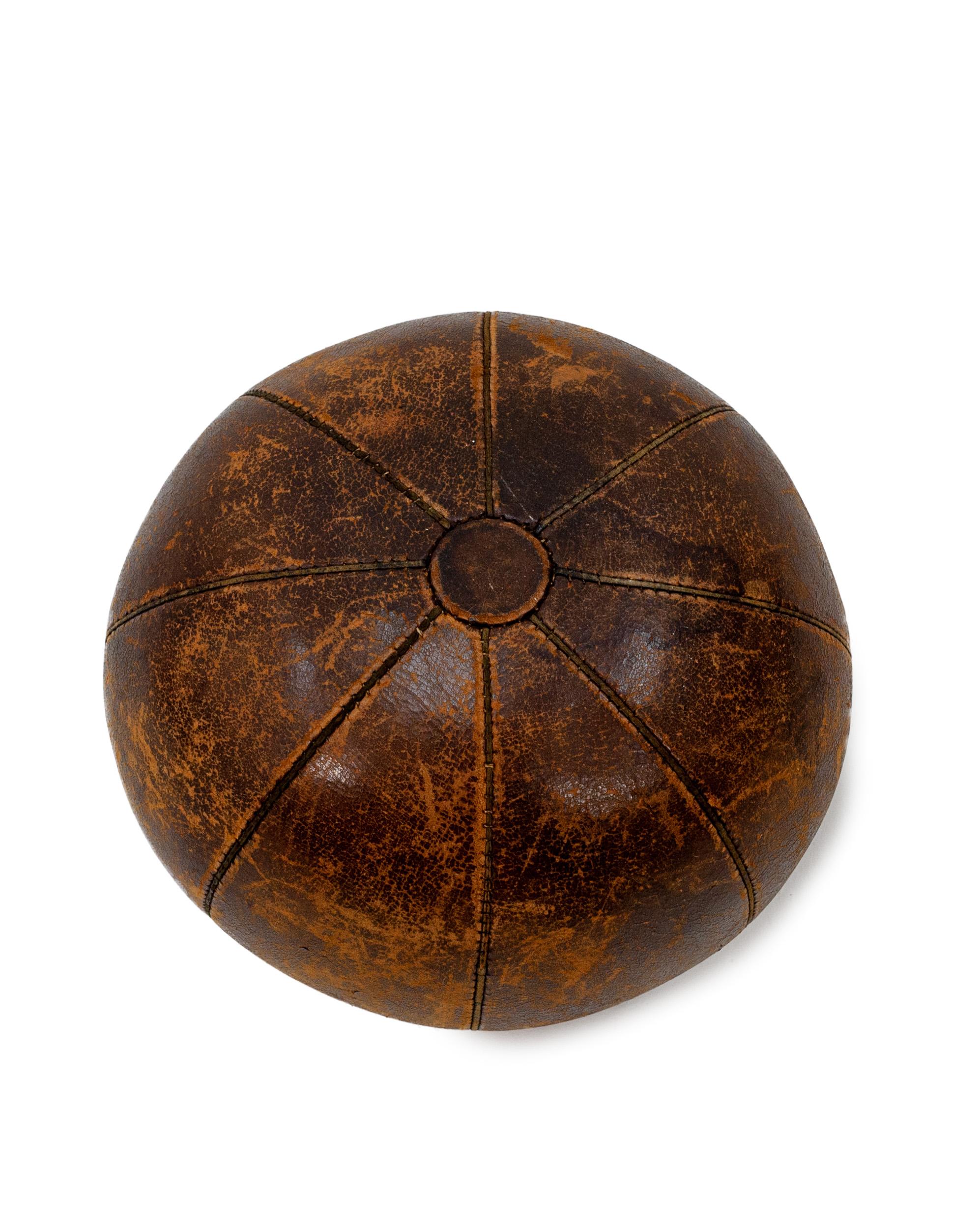 Early 20th Century Large Leather German Medicine Ball, 1920s-1930s