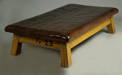 Large Leather Gym Table or Daybed, 1950s