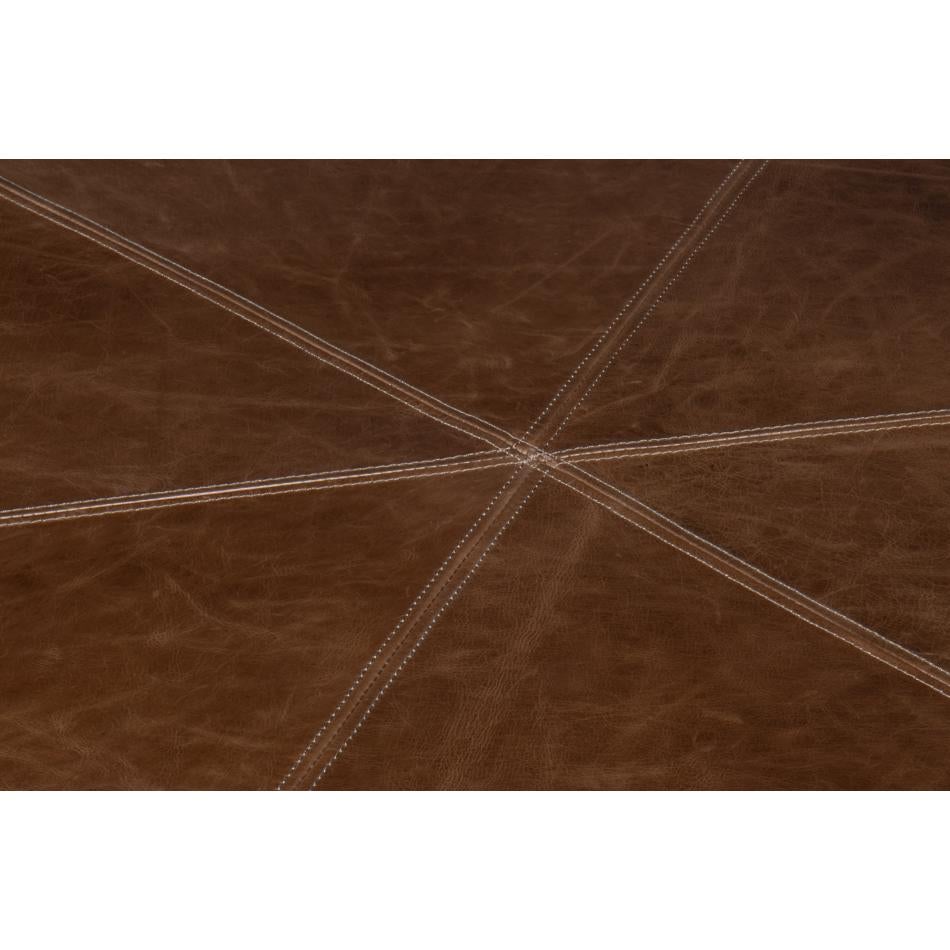 Large Leather Hexagonal Ottoman 2