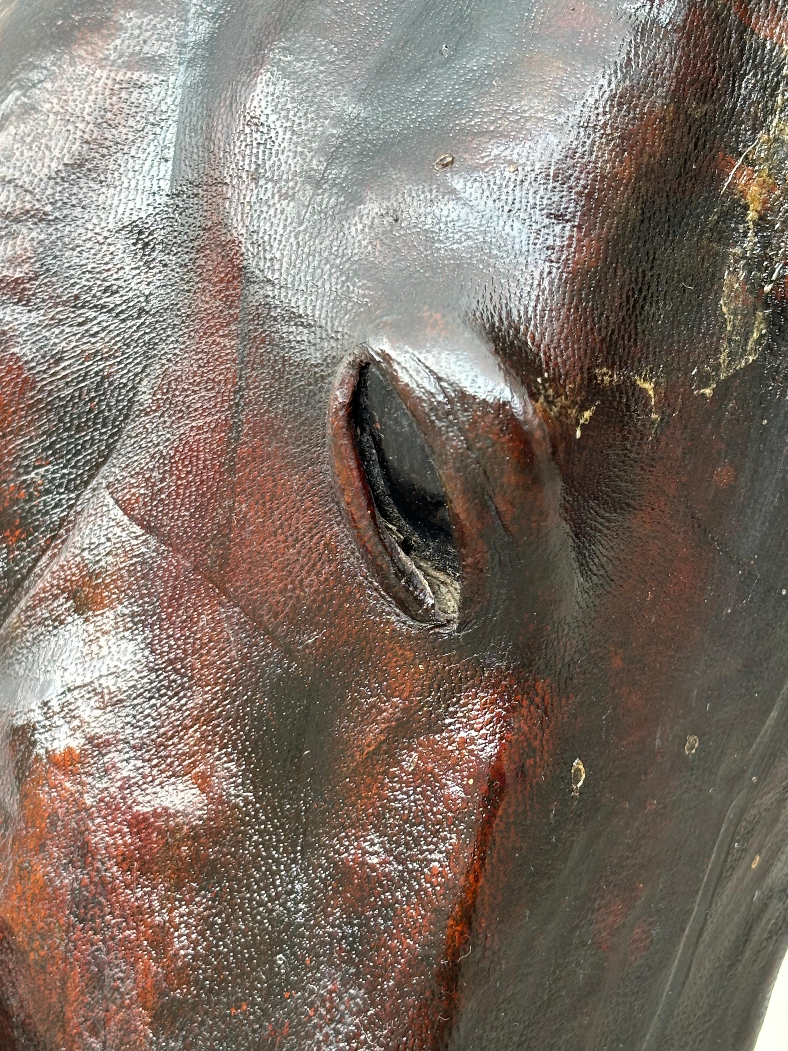 Large Leather Model of a Horse Stamped by Liberty & Co London, 1930s For Sale 5