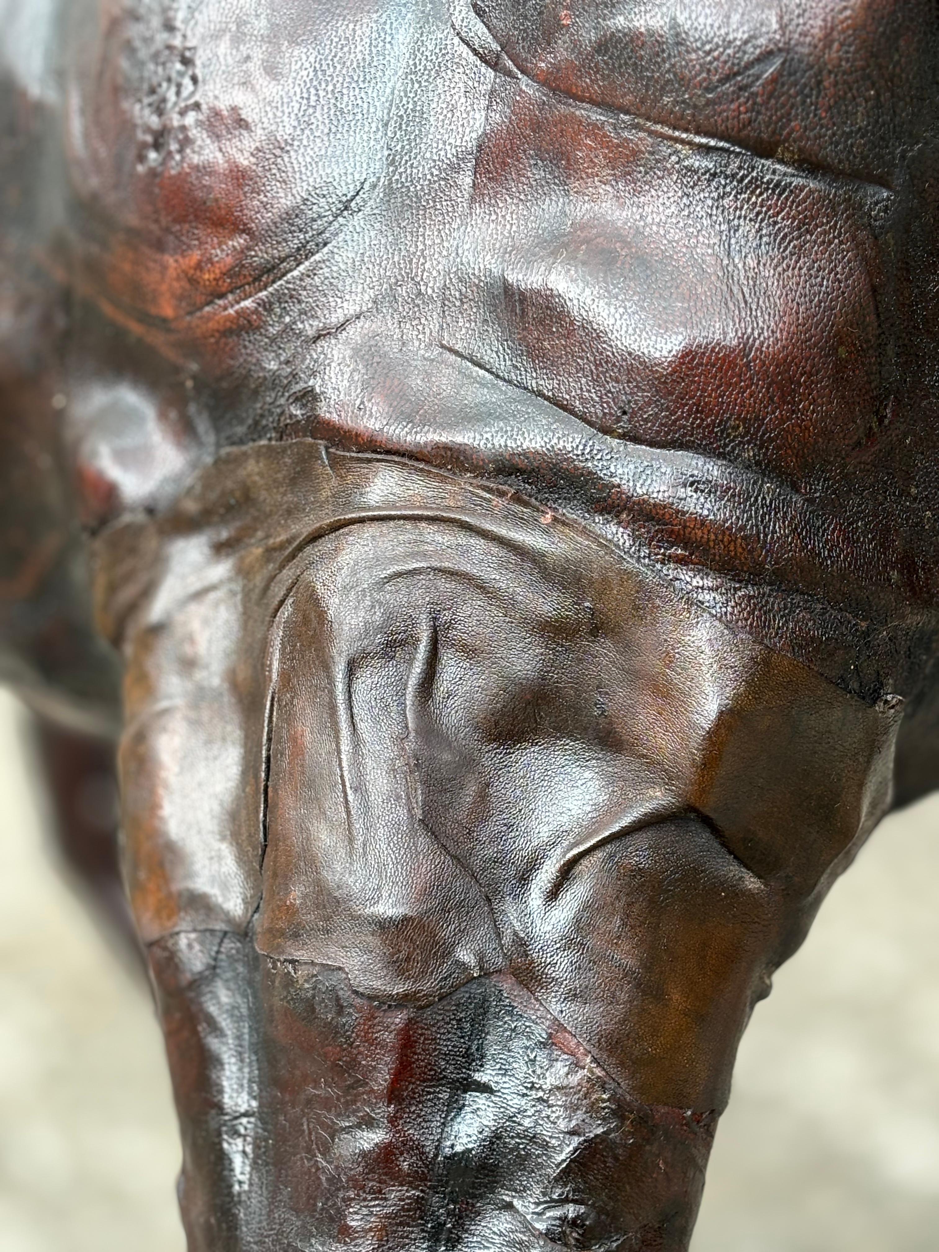 Large Leather Model of a Horse Stamped by Liberty & Co London, 1930s For Sale 6