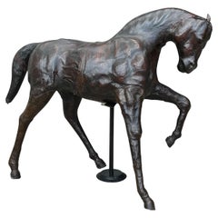 Large Leather Model of a Horse Stamped by Liberty & Co London, 1930s