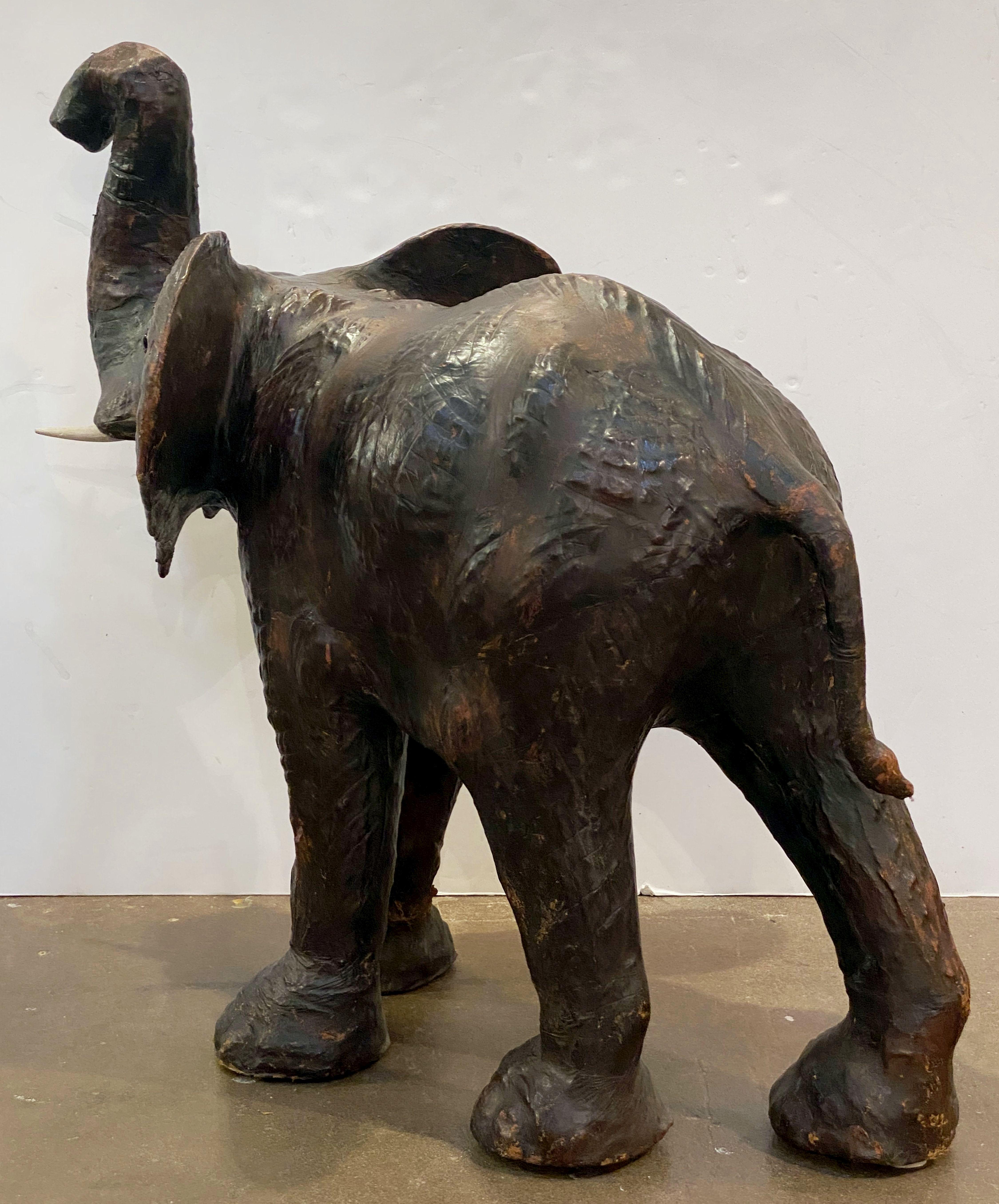 Large Leather Model of an Elephant from England For Sale 5