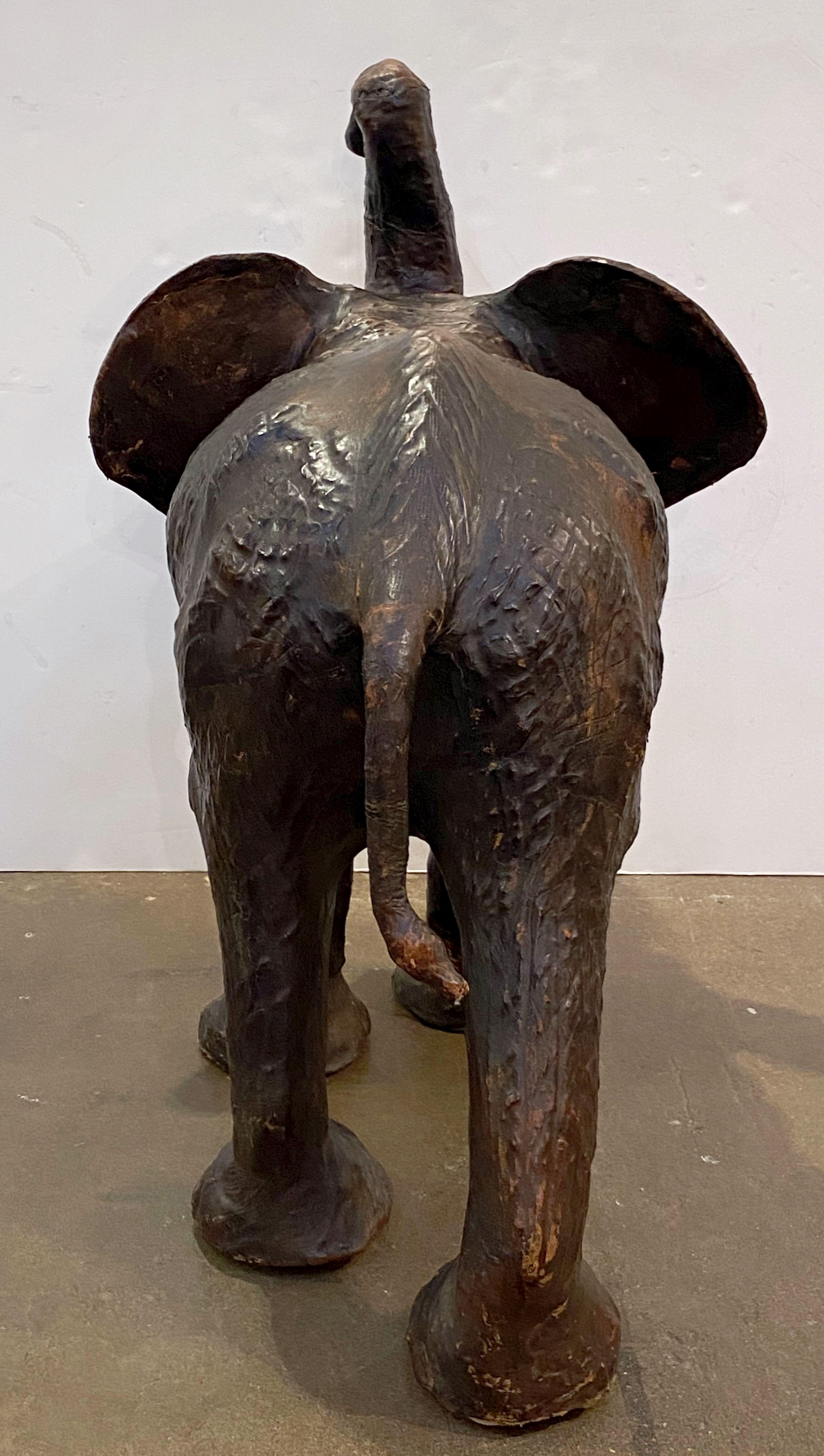 Large Leather Model of an Elephant from England For Sale 7